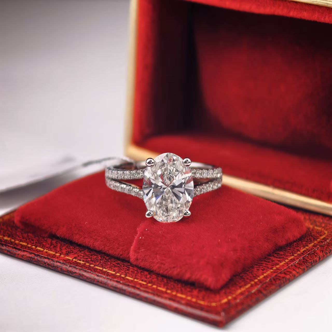 private link for Nancy 14k white gold 3.08 carrat oval cut lab diamond E VVS2 ring size 7