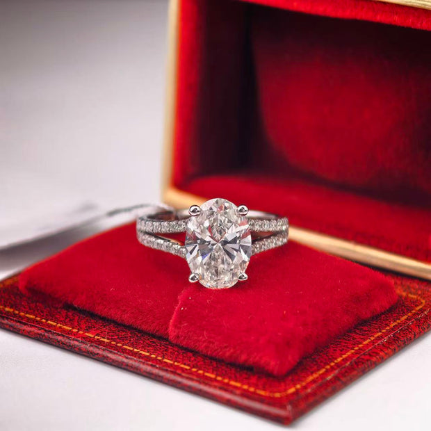 private link for Nancy 14k white gold 3.08 carrat oval cut lab diamond E VVS2 ring size 7