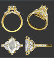 half deposit link for Ana 14K Yellow Gold three stone design 3 Carat Marquise Cut Lab-Grown Diamond E VVS2 Ring Size 5.5