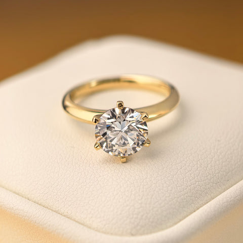 rd002 14k Gold 2.02 Carat Round Brilliant Cut Lab-Grown Diamond E VVS2 Solitaire Ring