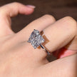 tw003 14K White Gold 2.04 Carat Radiant +2.04 Carat Pear Shape Lab-Grown Diamond E VVS2 Ring
