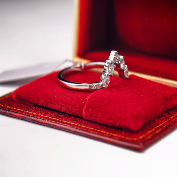 bd003 14k white gold band ring T:2.59 g