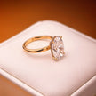 ol004 14k Yellow Gold 5.09 Carat Oval Cut Lab-Grown Diamond E VVS2 Hidden Halo Ring