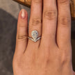 14K White Gold 1.03 Carat Pear Shape Lab-Grown Diamond E VVS2 Ring with Diamond Halo
