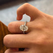 14k White Gold 3.02 Carat Oval Cut Lab-Grown Diamond E VVS2 Three-Stone Ring