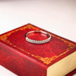 bd008 14k white gold band ring T:1.48 g, D:0.19 ct