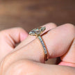 me003 14K Yellow Gold 1.50 Carat Marquise Cut Lab-Grown Diamond E VVS2 Hidden Halo Ring