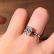 ol005 14K Yellow Gold 2.00 Carat Oval Cut Lab-Grown Diamond E VVS2 Hidden Halo Ring