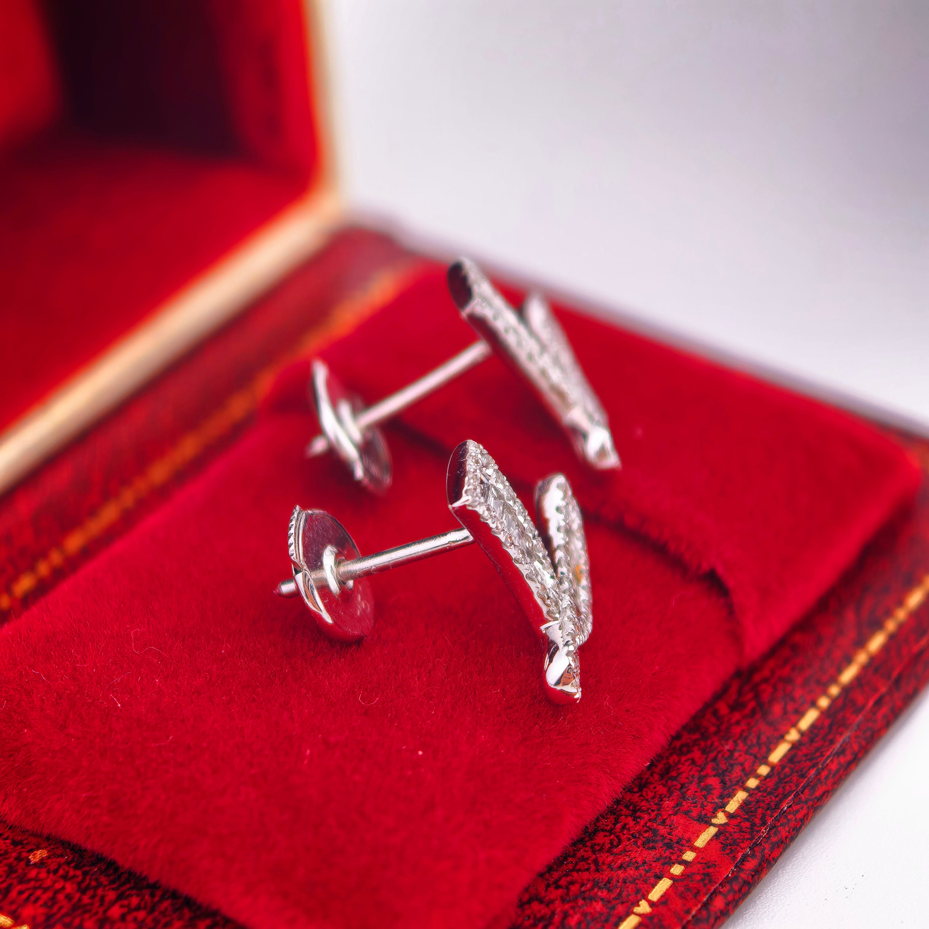 14K White Gold Lab-Grown Diamond Initial L Stud Earrings