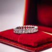 bd011 14k white gold band ring T:2.63 g, D:2.65 ct