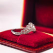 bd012 14k white gold band ring T:3.19 g, D:0.28 ct
