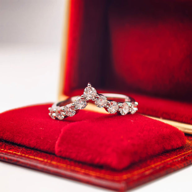 bd014 14k white gold band ring T:2.35 g, D:0.92 ct