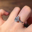 pr002 14K White Gold 2.06 Carat Pear Shape Lab-Grown Diamond E VVS2 Three-Stone Ring