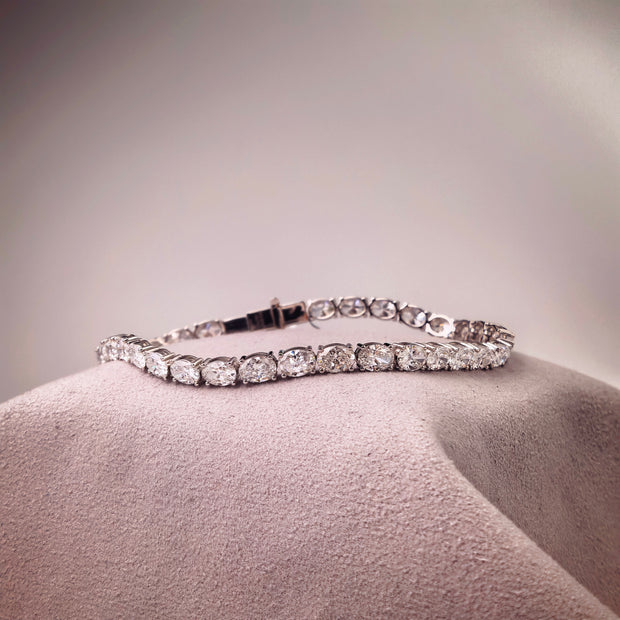 bt1018 14k white gold bracelet T:6.973 D:8.53 ct size17#
