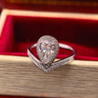 14K White Gold 1.03 Carat Pear Shape Lab-Grown Diamond E VVS2 Ring with Diamond Halo