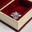 18K White Gold 2.06 Carat Pear Shape Lab-Grown Diamond E VVS2 Three-Stone Ring