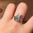 pr004 14K Yellow Gold 4.26 Carat Pear Shape Lab-Grown Diamond E VVS2 Ring with Diamond hidden Halo