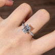 ed004 14K White Gold 2.11 Carat Emerald Cut Lab-Grown Diamond E VVS2 Solitaire Ring