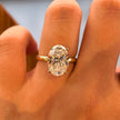 14k Yellow Gold 5.09 Carat Oval Cut Lab-Grown Diamond E VVS2 Hidden Halo