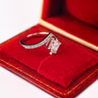 ps004 14K White Gold 1.01 Carat Princess Cut Lab-Grown Diamond E VVS2 Ring