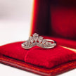 bd012 14k white gold band ring T:3.19 g, D:0.28 ct