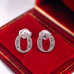 14K White Gold Lab-Grown Diamond Initial O Stud Earrings
