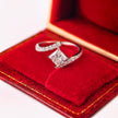ps004 14K White Gold 1.01 Carat Princess Cut Lab-Grown Diamond E VVS2 Ring