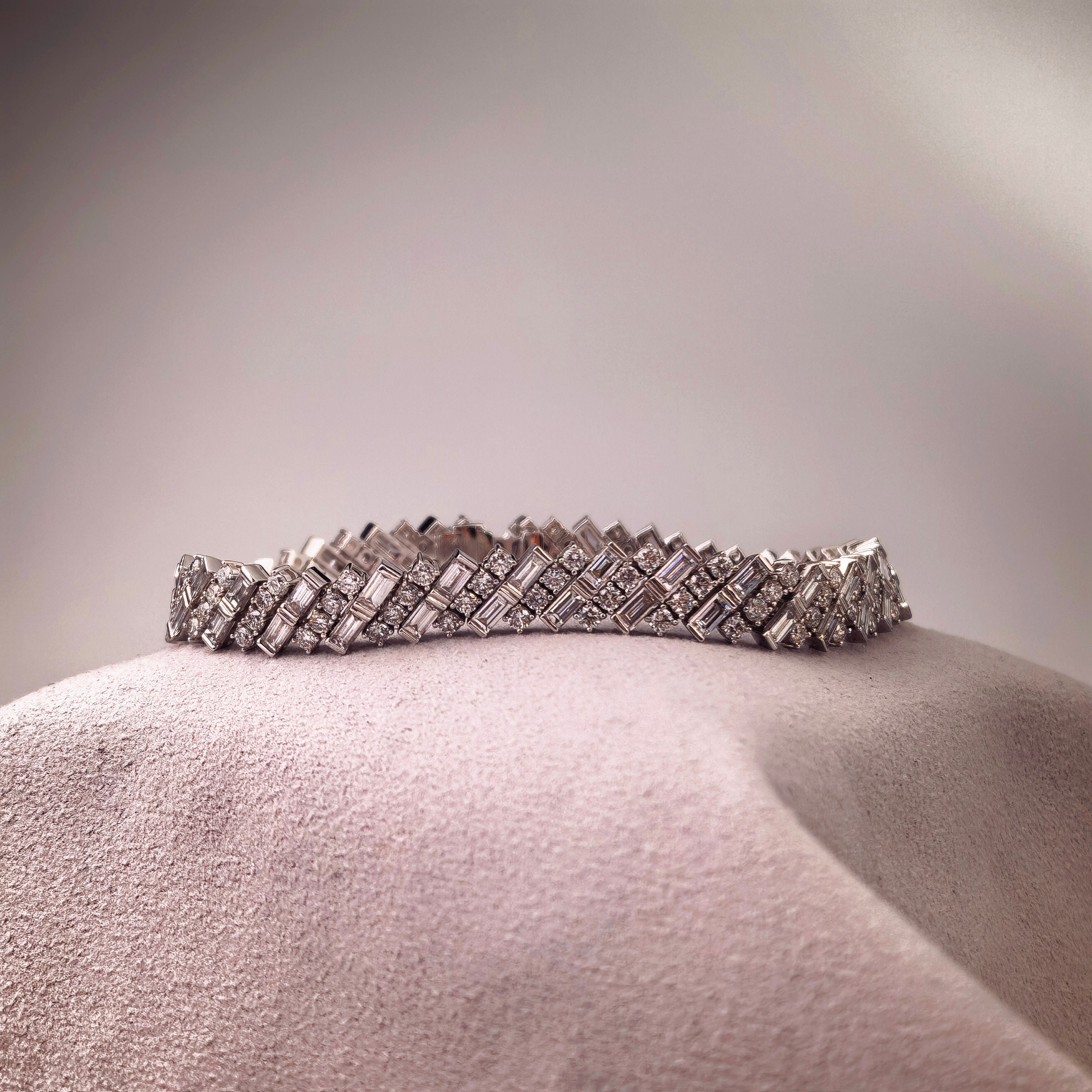 bt1010 14k white gold bracelet T:16.79 D:m3.91+3.04 ct size17#