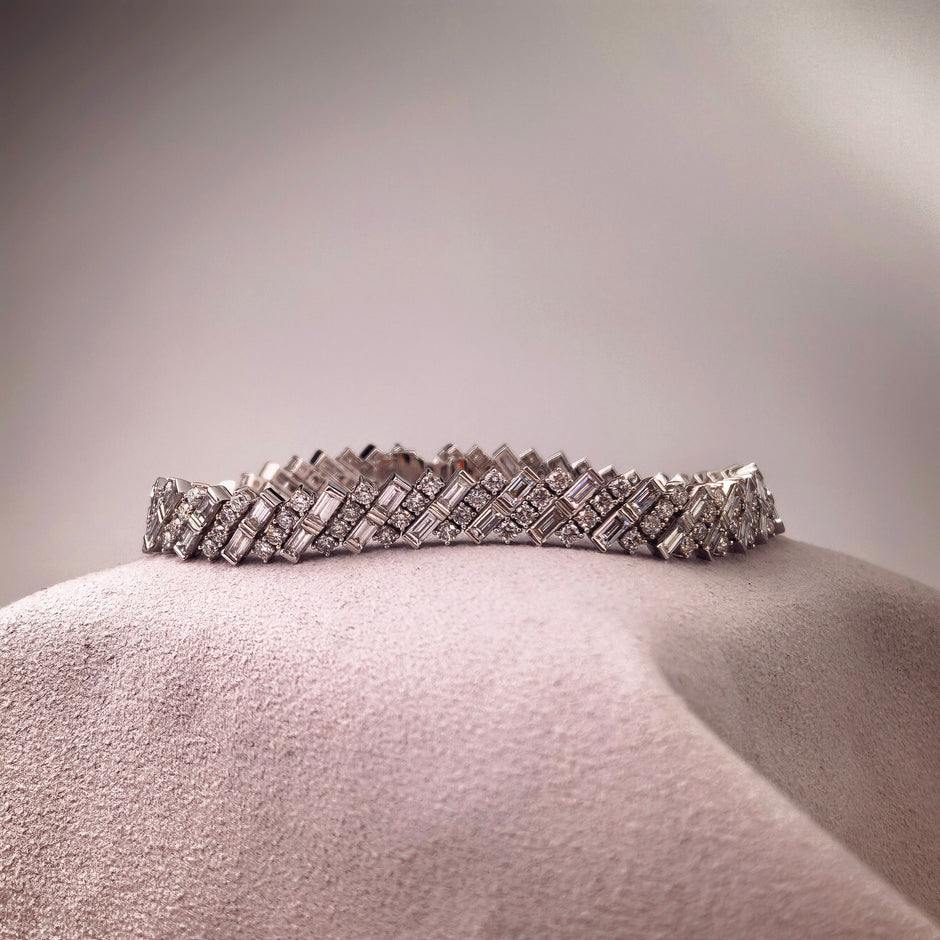 bt1010 14k white gold bracelet T:16.79 D:m3.91+3.04 ct size17#