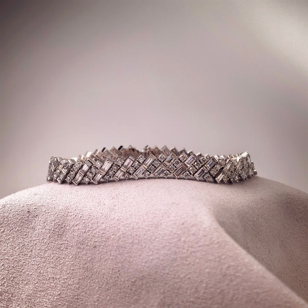bt1010 14k white gold bracelet T:16.79 D:m3.91+3.04 ct size17#
