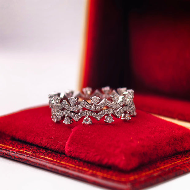 bd0017 14k white gold band ring T:3.141 g, D:1.12 ct