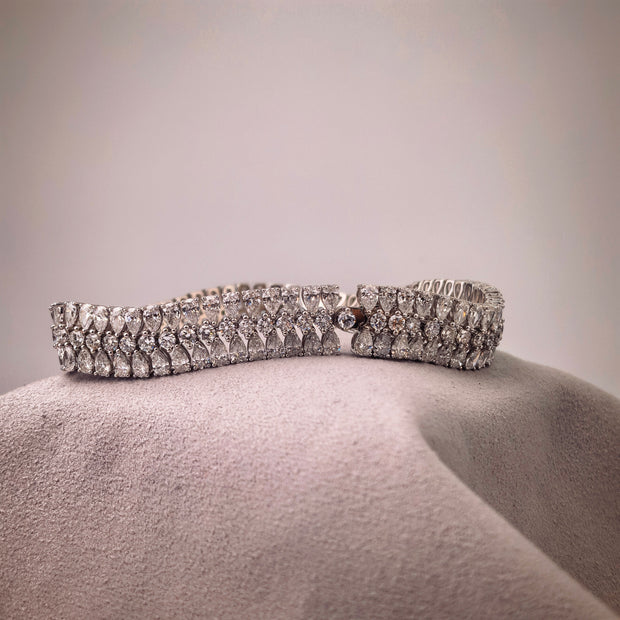 bt1009 14k white gold bracelet T:27.448 D:m11.77+3.54 ct size18#
