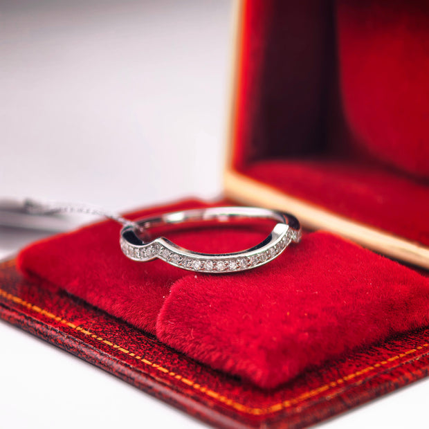 bd001 14k white gold band ring T:2.45