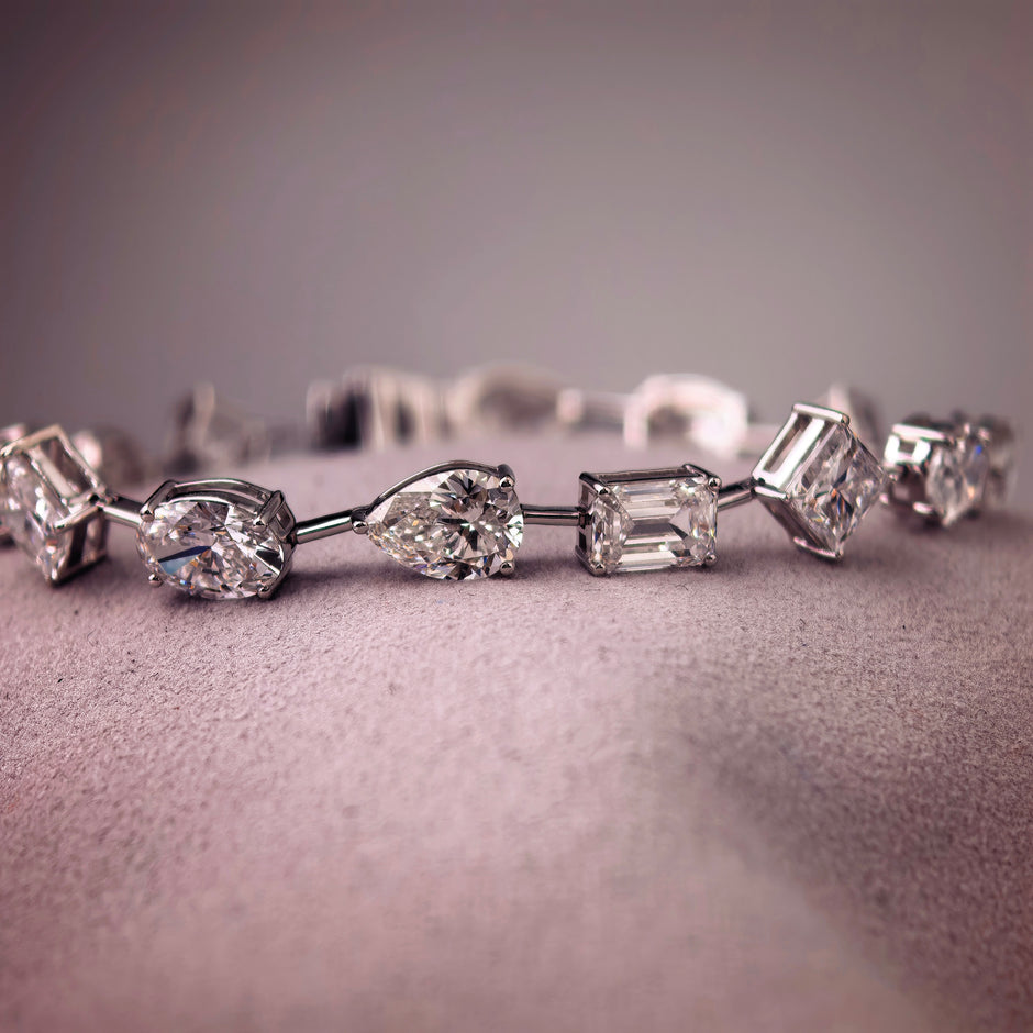 bt1016 14k white gold bracelet T:6.82 D:7.46 ct size15#