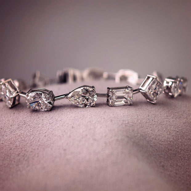 bt1016 14k white gold bracelet T:6.82 D:7.46 ct size15#