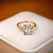 rt003 14K Yellow Gold 3.03 Carat Radiant Cut Lab-Grown Diamond E VVS2 Solitaire Ring