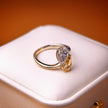 tw001 14K Yellow Gold White Gold 1.02+1.03 Carat Pear Shape Lab-Grown Diamond Solitaire Ring