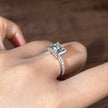 ps003 14K White Gold 3.02 Carat Princess Cut Lab-Grown Diamond E VVS2 Solitaire Ring