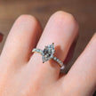 me003 14K Yellow Gold 1.50 Carat Marquise Cut Lab-Grown Diamond E VVS2 Hidden Halo Ring