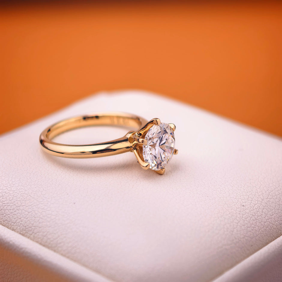 rd002 14k Gold 2.02 Carat Round Brilliant Cut Lab-Grown Diamond E VVS2 Solitaire Ring