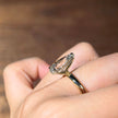 pr004 14K Yellow Gold 4.26 Carat Pear Shape Lab-Grown Diamond E VVS2 Ring with Diamond hidden Halo