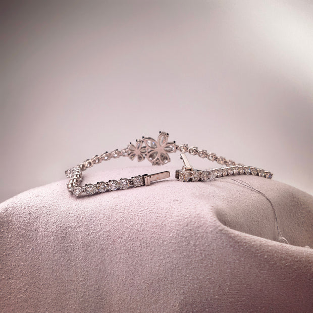 bt1005 14k white gold bracelet T:6.78 D:m1.48+3.5 ct size17#