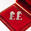 14K White Gold Lab-Grown Diamond Initial E Stud Earrings