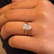 14K Yellow Gold 2.00 Carat Oval Cut Lab-Grown Diamond E VVS2 Hidden Halo Ring