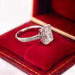 rt001 14K White Gold 3.02 Carat Radiant Cut Lab-Grown Diamond E VVS2 Hidden Halo Ring