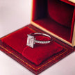 ed004 14K White Gold 2.11 Carat Emerald Cut Lab-Grown Diamond E VVS2 Solitaire Ring