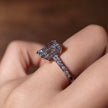 rt001 14K White Gold 3.02 Carat Radiant Cut Lab-Grown Diamond E VVS2 Hidden Halo Ring
