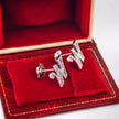 14K White Gold Lab-Grown Diamond Initial W Stud Earrings