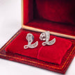 14K White Gold Lab-Grown Diamond Initial L Stud Earrings