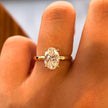 14K Yellow Gold 2.00 Carat Oval Cut Lab-Grown Diamond E VVS2 Hidden Halo Ring